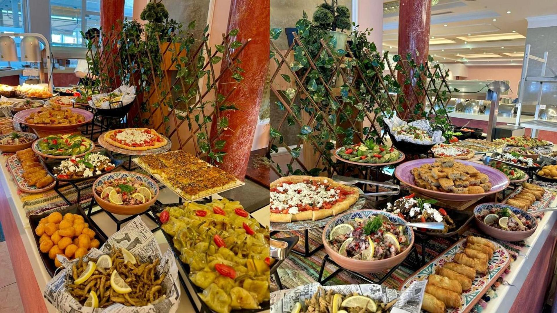 Rodos Palladium Leisure&Wellness Kallithéa Exterior foto A buffet at a hotel